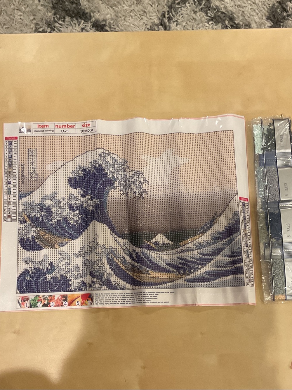 Ocean Wave Diamond Art Painting Canvas Tidal Wave Japan 30x40 cm NIB